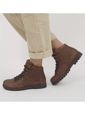 Birkenstock Jackson Nubuck Leather
Dark Brown Rugged Lace-Up Boots Women’s 10